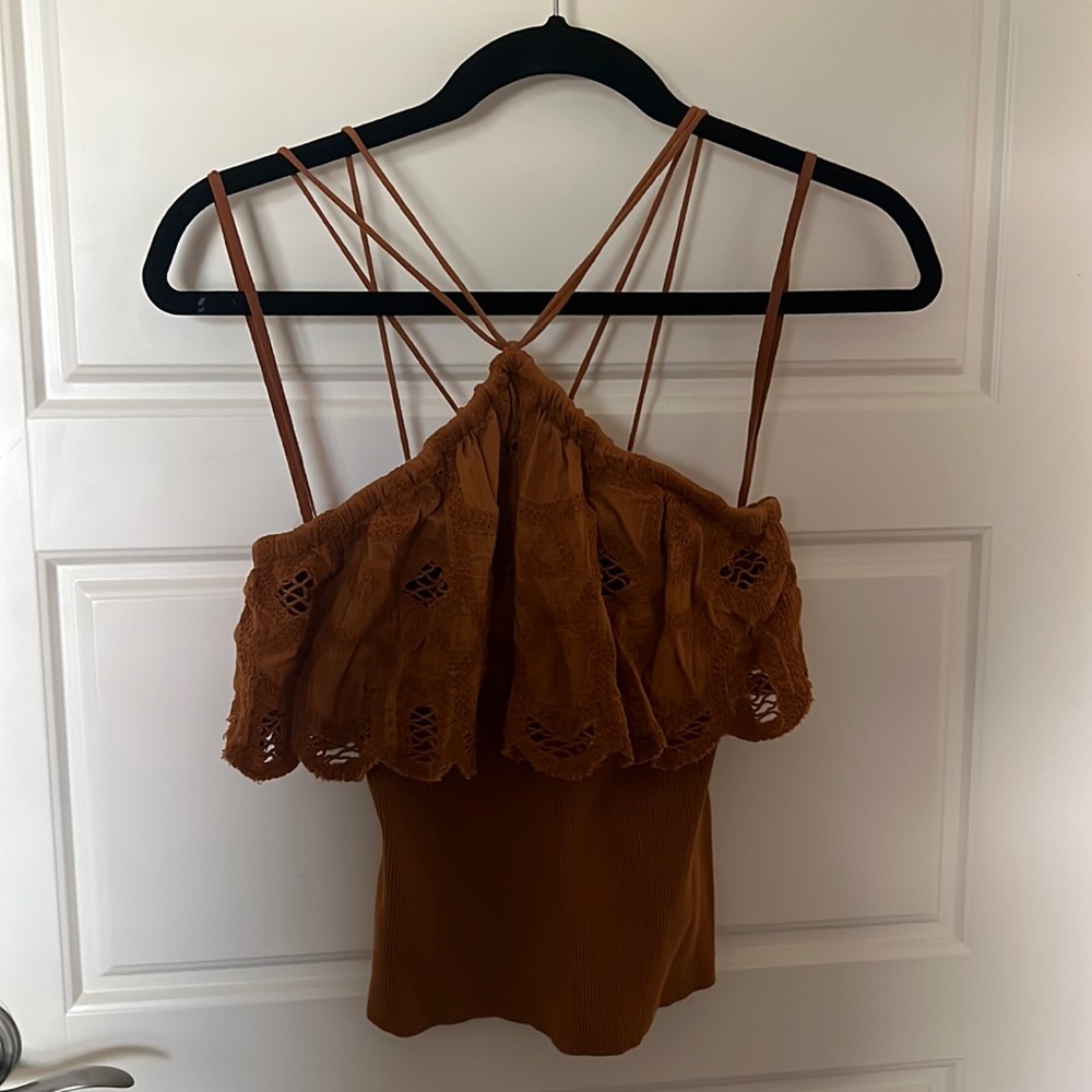 By anthro strappy blouse